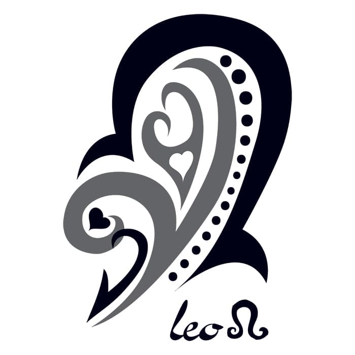 Zodiac: Leo Design Temporary Tattoo 3.5 in x 2.5 in