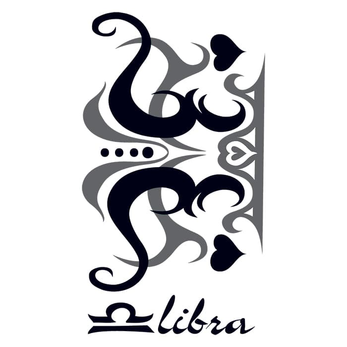 Libra Sign Balance Scale Temporary Tattoo Sticker - OhMyTat