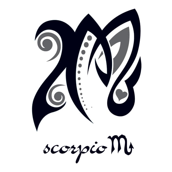 Zodiac: Scorpio Design Temporary Tattoo 3.5 in x 2.5 in