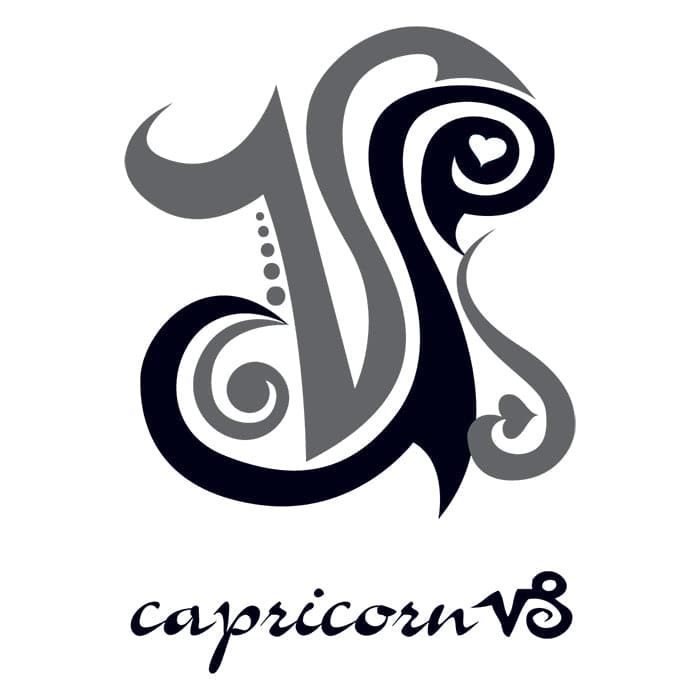 Zodiac: Capricorn Design Temporary Tattoo 3.5 in x 2.5 in