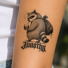 Jimothy The Trash Panda Outlaw Temporary Tattoo