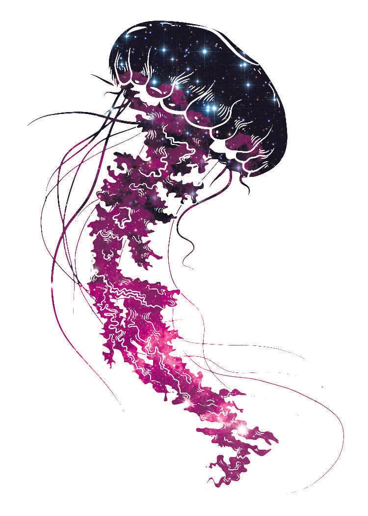 Galaxy Jellyfish Temporary Tattoo