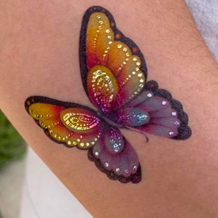 Shimmer Butterfly Metallic Temporary Tattoo