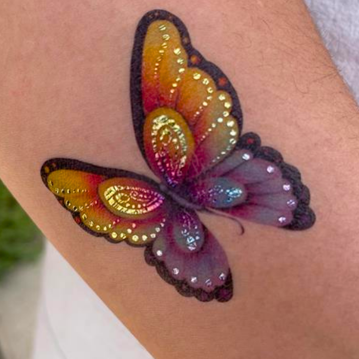 Shimmer Butterfly Metallic Temporary Tattoo – Temporary Tattoos