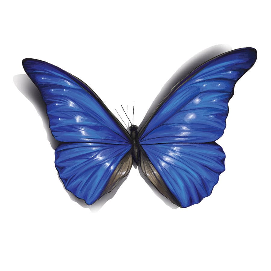 Royal Blue 3D Butterfly Temporary Tattoo
