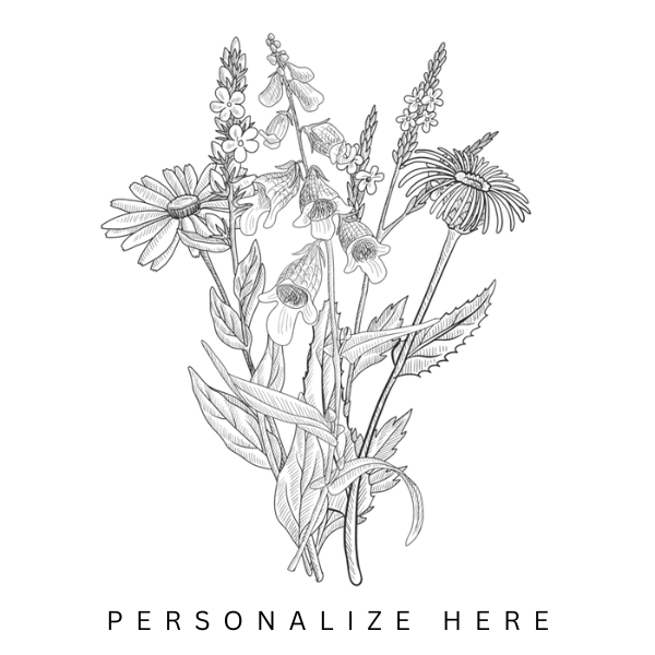 personalized wild flowers temporary tattoo