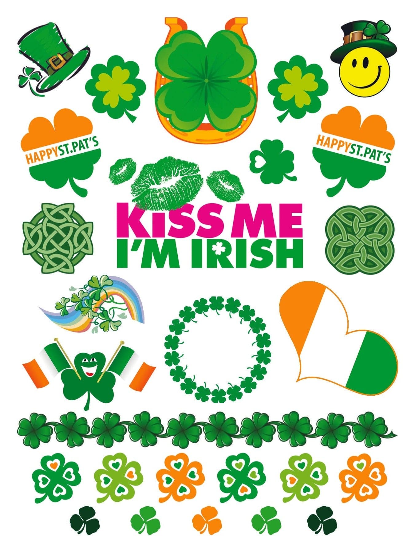 Kiss Me I'm Irish Temporary Tattoo Set