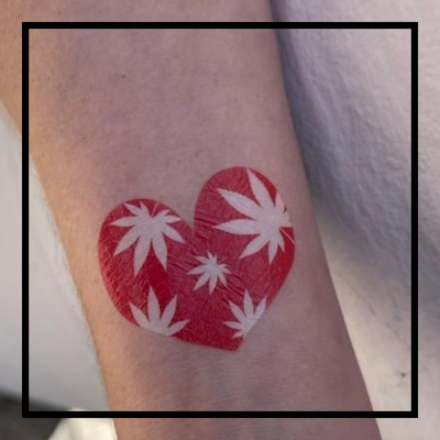 Heart Weed Temporary Tattoo