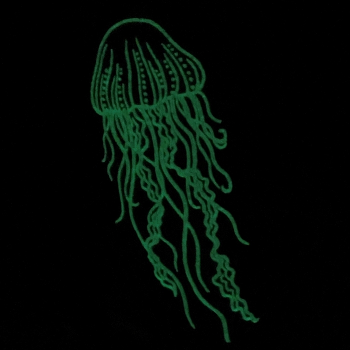 White Ink Glow-in-the-Dark Jelly Fish Temporary Tattoo
