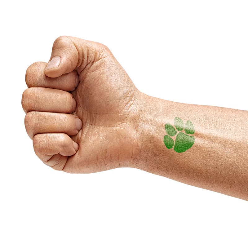 green paw temporary tattoo