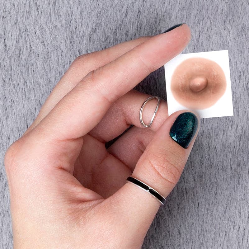 Light Tan Realistic Nipple Temporary Tattoos