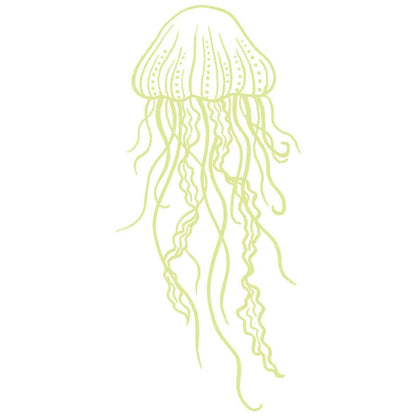 White Ink Glow-in-the-Dark Jelly Fish Temporary Tattoo