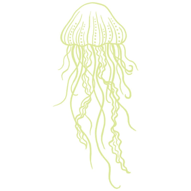 White Ink Glow-in-the-Dark Jelly Fish Temporary Tattoo