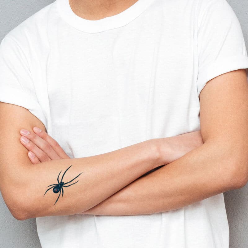 Spider with Reveal Glow-in-the-Dark Web Temporary Tattoo