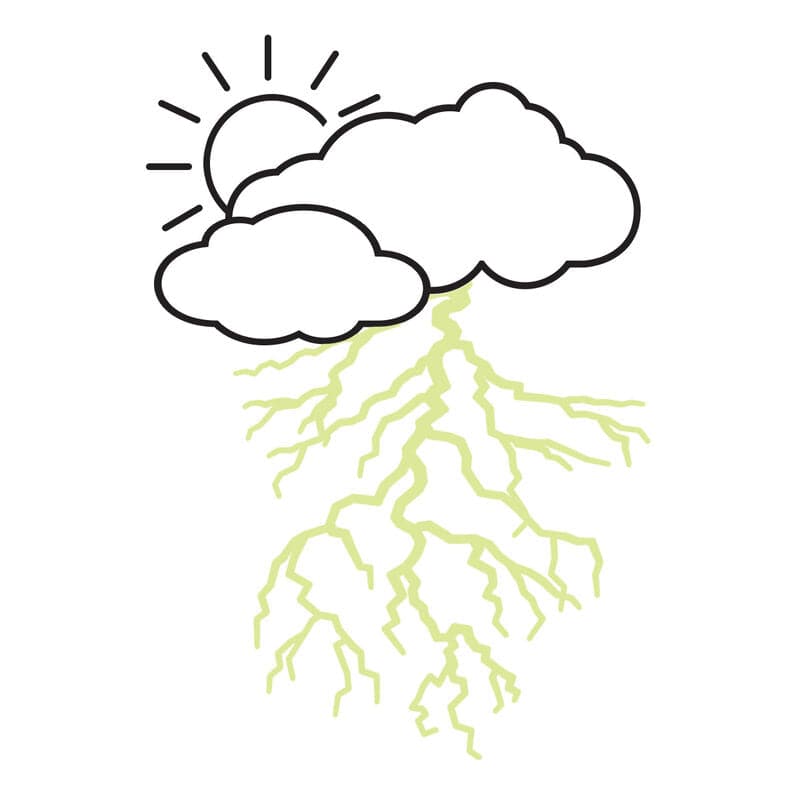 Cloud with Reveal Glow-in-the-Dark Lightning Bolt Temporary Tattoo