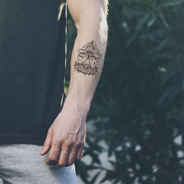 complex temporary tattoo on arm