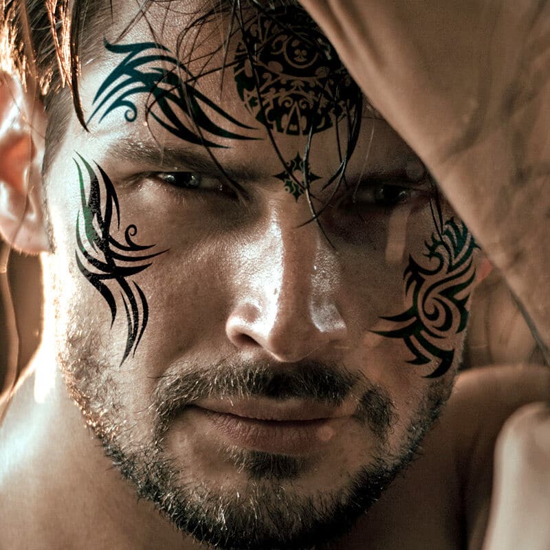 Tribal Face Costume Tattoo