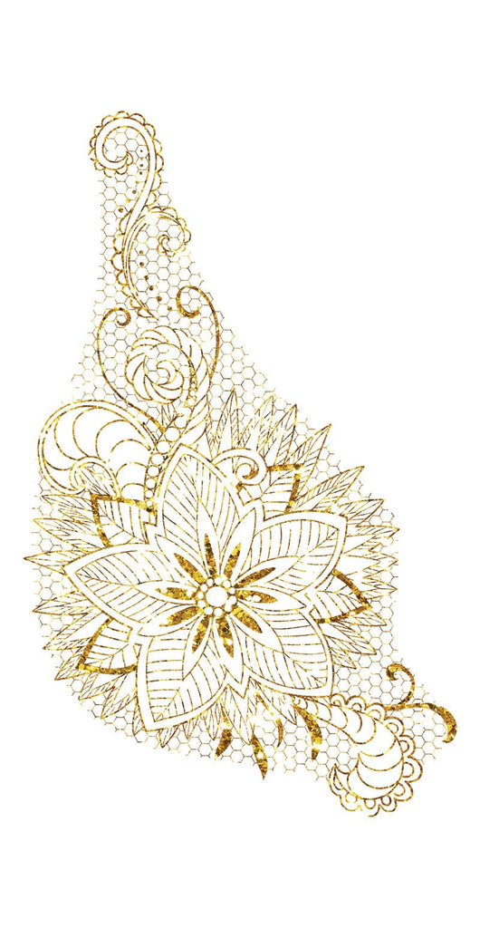 golden lace temporary tattoo