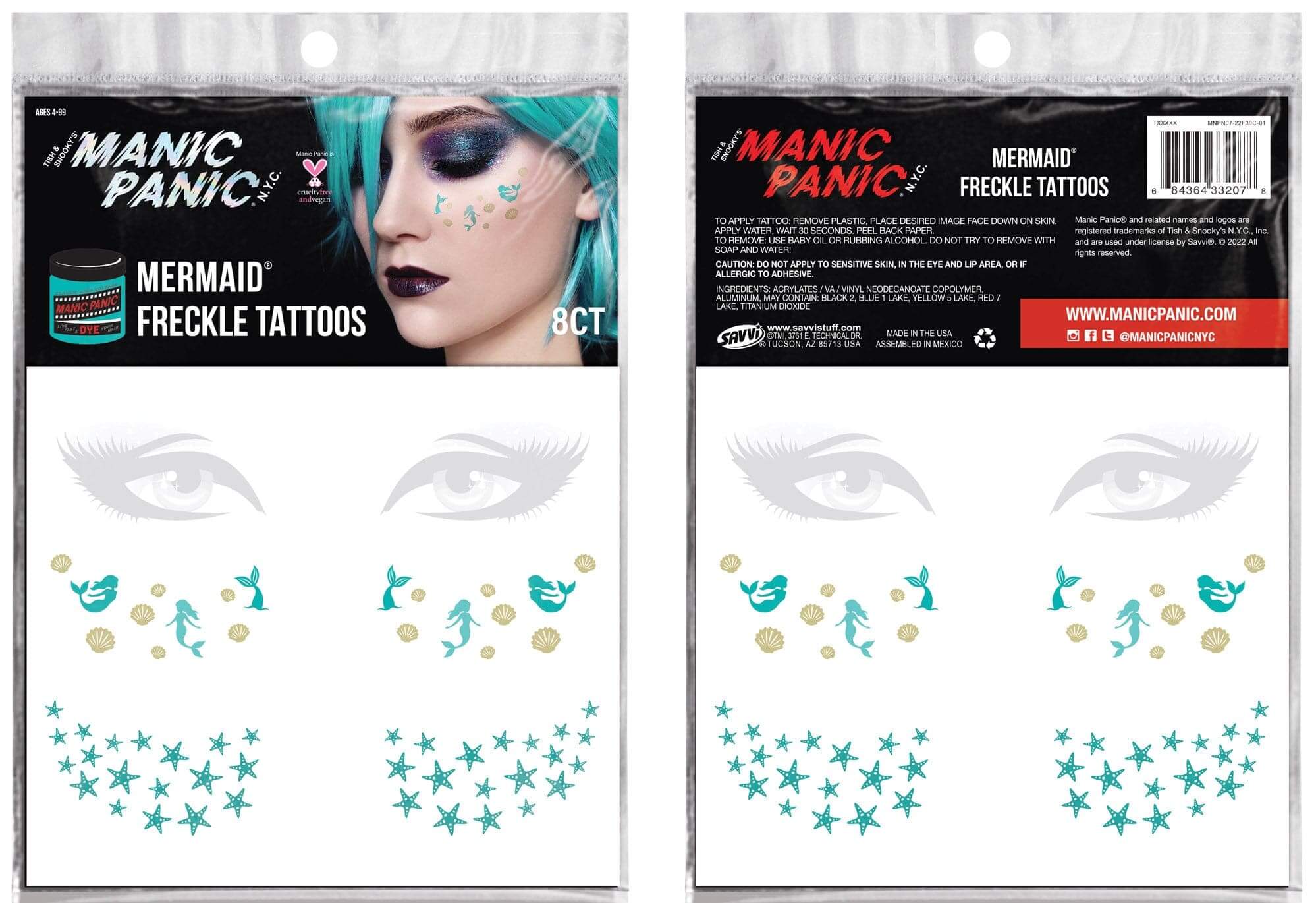 Manic Panic Mermaid Metallic Freckle Tattoos