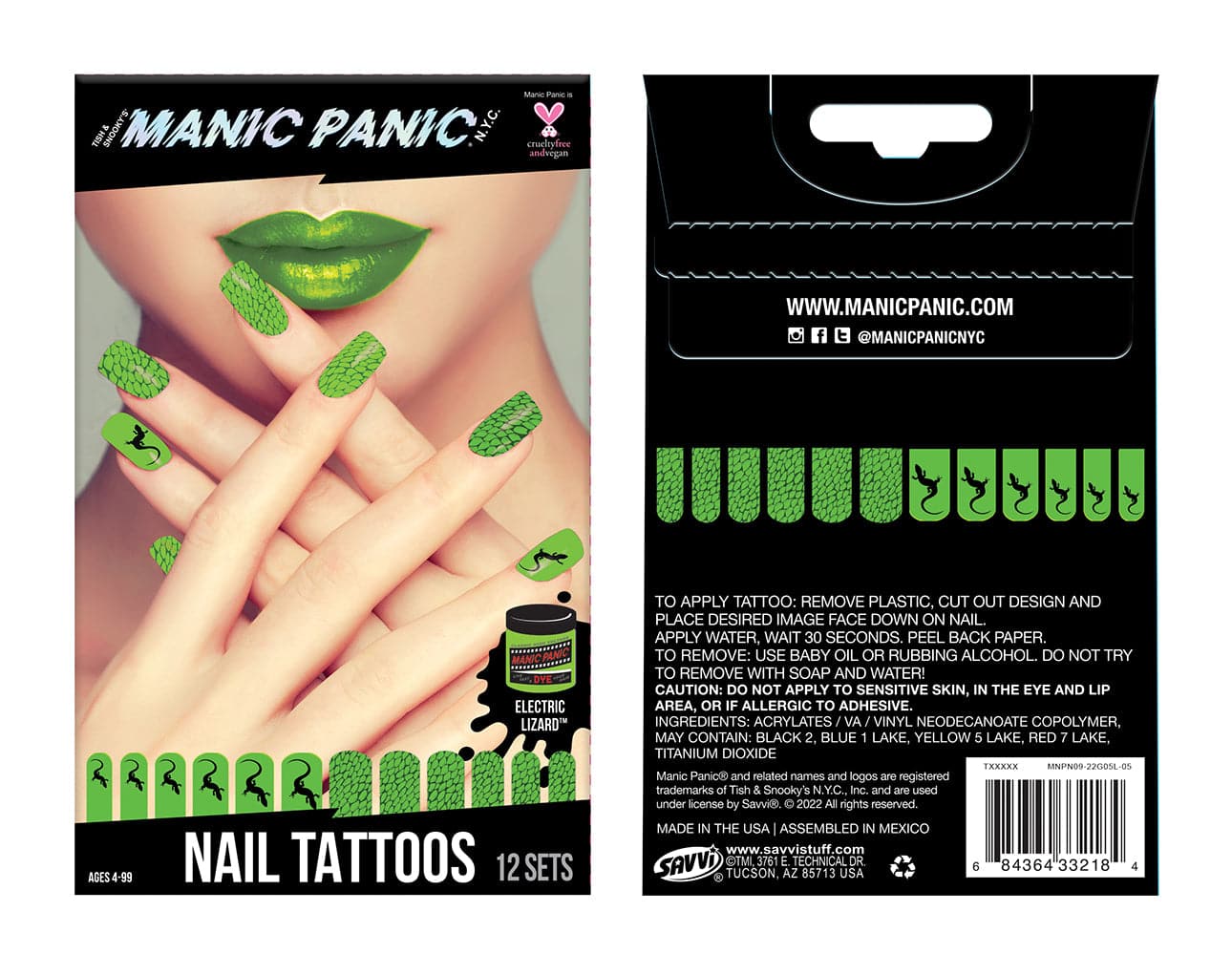 Manic Panic Electric Lizard Nail Tattoos