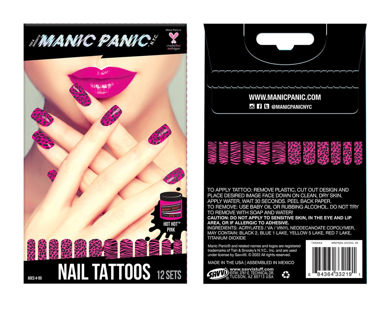 Manic Panic Hot Hot Pink Nail Tattoos