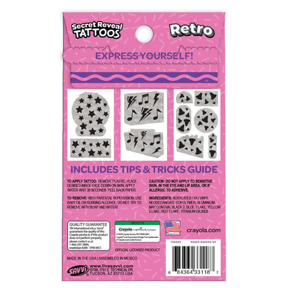 Crayola Retro Secret Reveal Tattoo Pouch