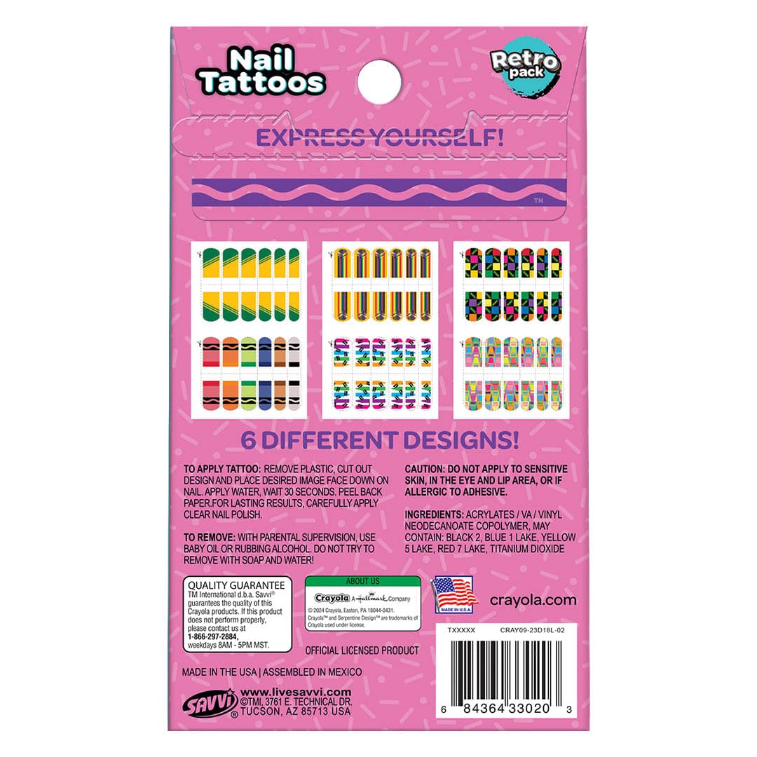 Crayola Retro Nail Tattoo Pouch