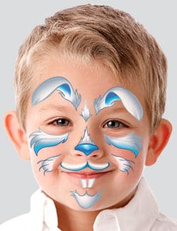 Blue Bunny Face Kids Costume Tattoo