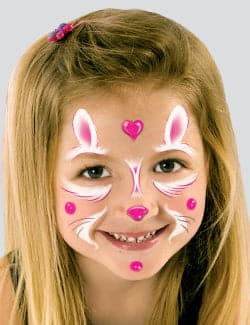 Pink Bunny Face Kids Costume Tattoo