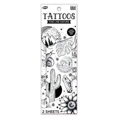 Fine Line Nature Flash Tattoo Pouch by Savvi