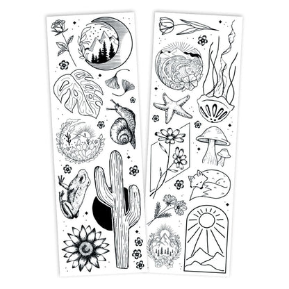 Fine Line Nature Flash Tattoo Pouch by Savvi