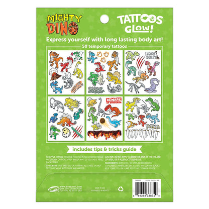 Glow Dino Glow in the Dark Tattoo Pouch by Savvi