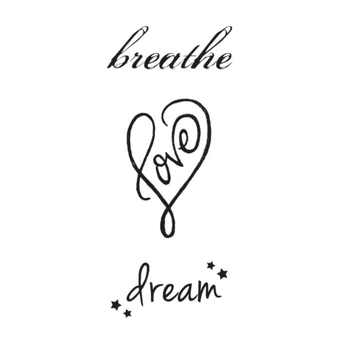 Breathe Love Dream Temporary Tattoos