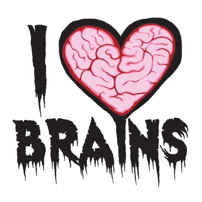 I Heart Brains Temporary Tattoo