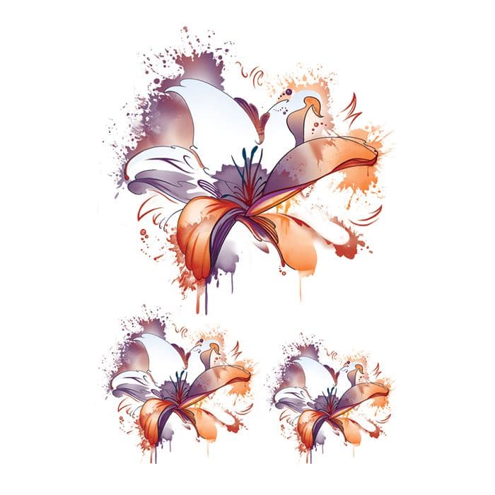 Watercolor Lilies Temporary Tattoo