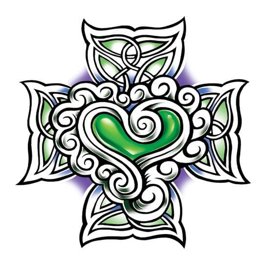 Irish Cross Temporary Tattoo