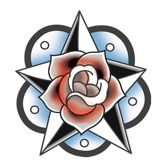 Nautical Star & Rose Tainted Tats – Temporary Tattoos