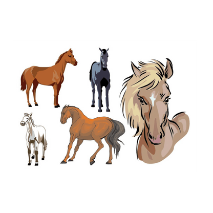 Set of Horses Temporary Tattoos