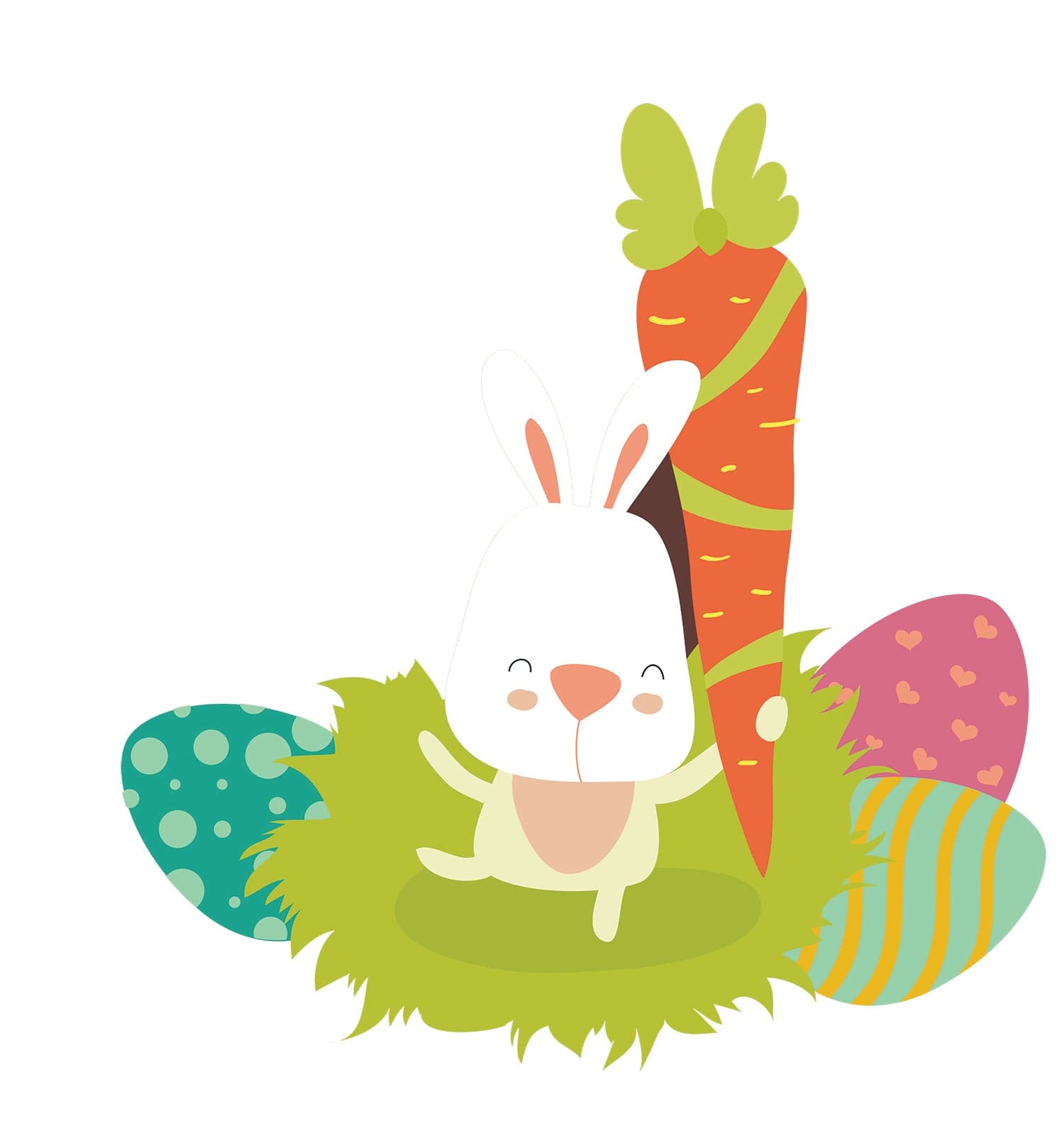 Bunny with Carrot Easter  Temporary Tattoo