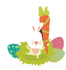 Bunny with Carrot Easter  Temporary Tattoo