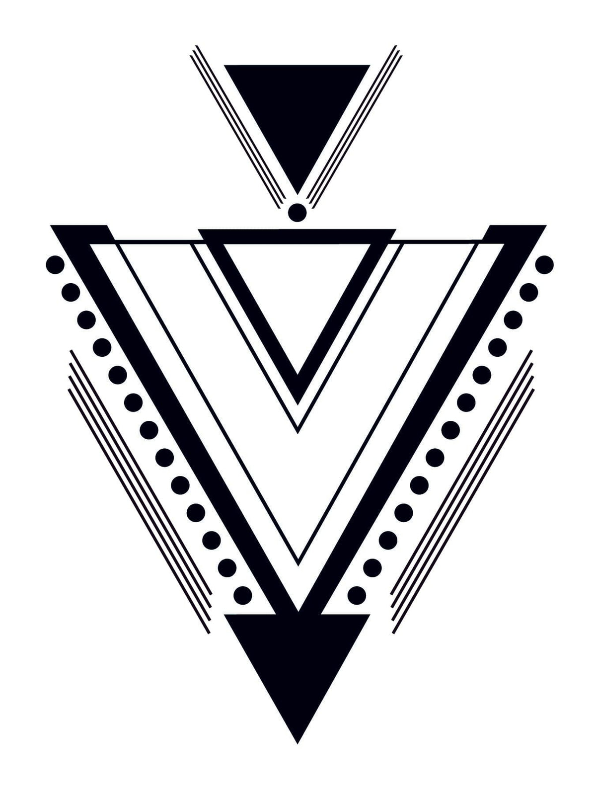 Triangles Black Temporary Tattoo