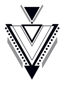 Triangles Black Temporary Tattoo