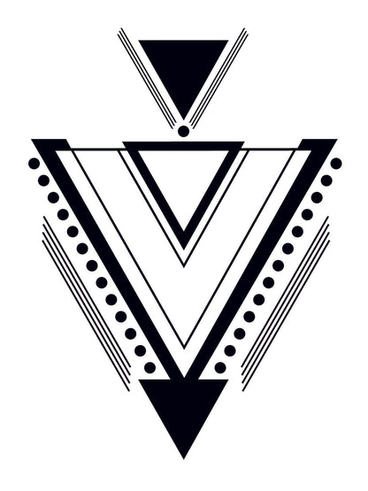 Triangles Black Temporary Tattoo