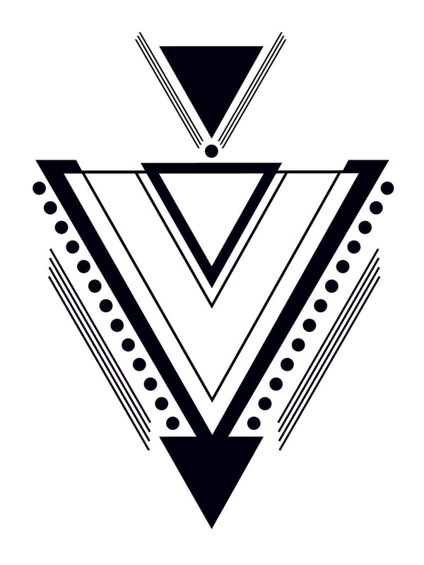 Triangles Black Temporary Tattoo