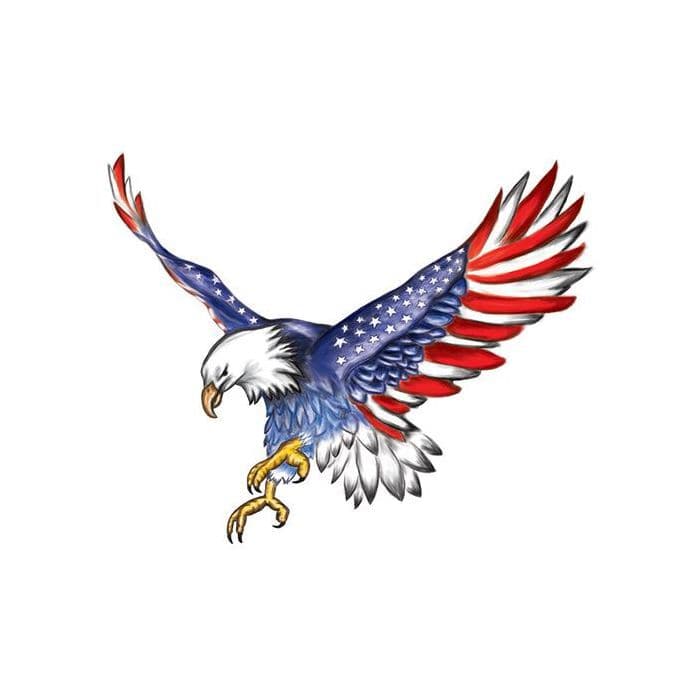 American Flag Eagle Temporary Tattoo