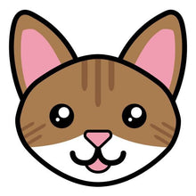 Brown Tabby Cat Face Temporary Tattoo
