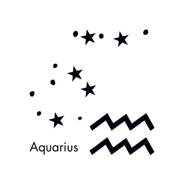Aquarius Astrological Temporary Tattoo