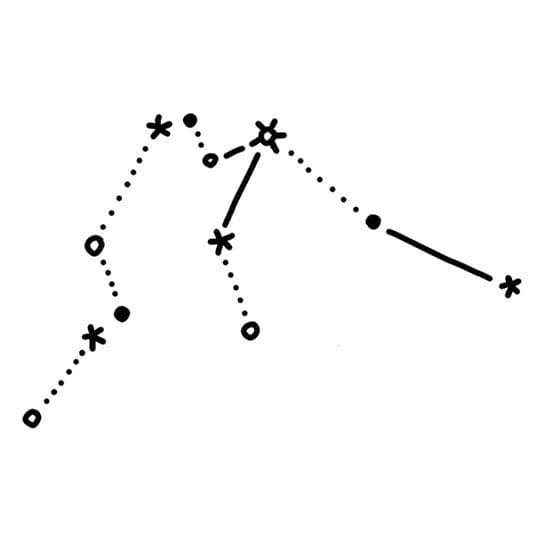 Aquarius Constellation Temporary Tattoo
