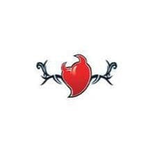 Barbed Heart with Devil Horns Halloween Temporary Tattoo