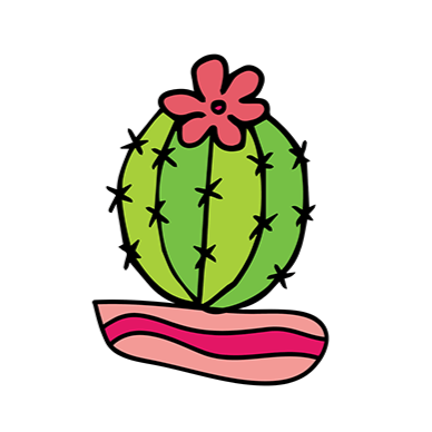 Barrel Cactus in Pink Pot Temporary Tattoo